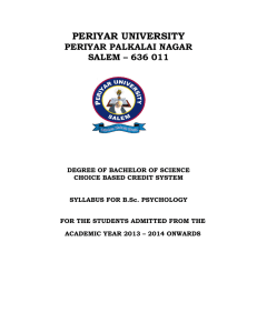 B.Sc. Psychology - Periyar University