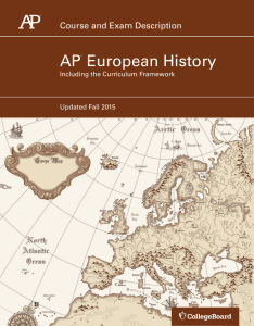 AP European History Course and Exam Description and Curriculum