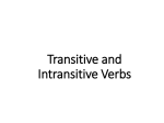 Transitive, Intransitive, and Linking Verbs