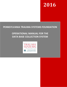 2016 PTOS Manual - Pennsylvania Trauma Systems Foundation