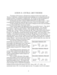 LESSON 10 - CENTRAL LIMIT THEOREM