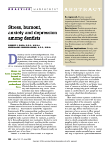 Stress, burnout, anxiety and depression among dentists