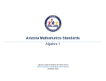 Arizona Mathematics Standards Algebra 1