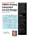 Spyro Technology presents CMOS Analog Integrated Circuit Design