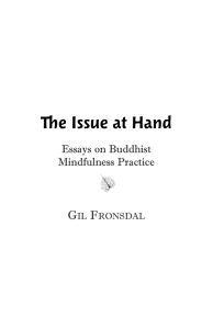 The Issue At Hand - Insight Meditation Center