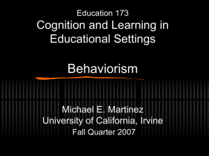 Behaviorism_298 (English) - UC Irvine, OpenCourseWare