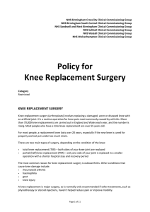 Knee Replacement Surgery - NHS Birmingham CrossCity CCG