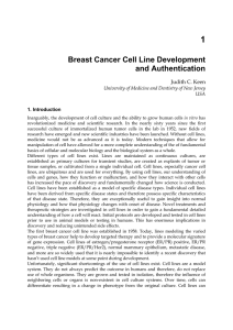 1 Breast Cancer Cell Line Development and Authentication