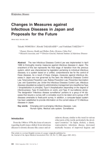 Changes in Measures against Infectious Diseases in Japan and