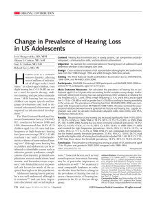 Change in Prevalence of Hearing Loss in US Adolescents