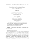 Operations in Generalized Fuzzy Topological Spaces