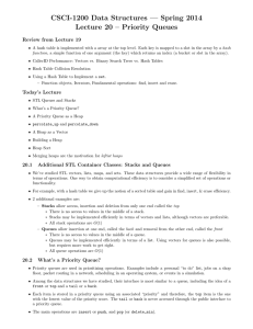 Lecture 20: Priority Queues