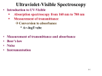 Ultraviolet-Visible Spectroscopy Introduction to UV