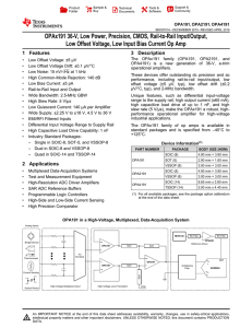 36-V, Low-Power, Precision, CMOS, RRIO, Low Offset, Low Input