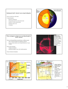 Studying the Earth s Interior Layers using Earthquakes What can