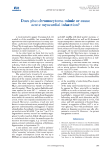 Does pheochromocytoma mimic or cause acute myocardial infarction?