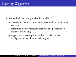 Lecture 2 - Artificial Intelligence: Foundations of Computational Agents