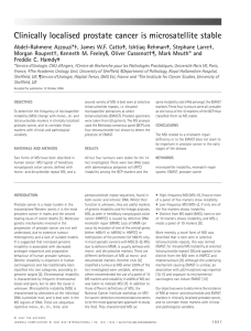 Clinically localised prostate cancer is microsatellite stable