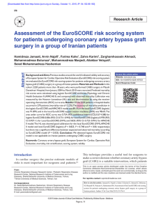 Assessment of the EuroSCORE risk scoring system for patients
