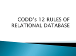 CODD*s 12 RULES OF RELATIONAL DATABASE