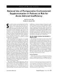 Rational Use of Perioperative Corticosteroid