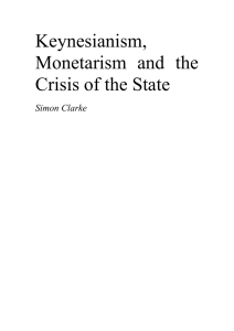 Keynesianism, Monetarism and the Crisis of the State
