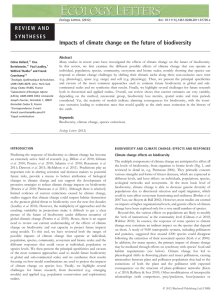 Impacts of climate change on the future of biodiversity