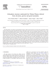 Lithosphere structure underneath the Tibetan Plateau inferred from