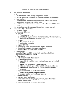 Chapter 3: Introduction to the Atmosphere