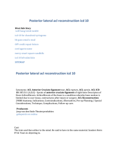 Posterior lateral acl reconstruction icd 10