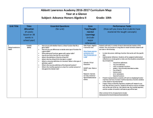 Abbott Lawrence Academy 2016-2017 Curriculum Map: Year at a