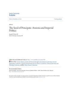 The Seed of Principate: Annona and Imperial Politics