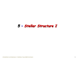 5 – Stellar Structure I