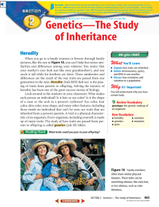 Genetics—The Study of Inheritance