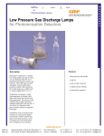 Low Pressure Gas Discharge Lamps for Photoionization