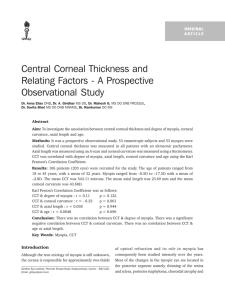 Central Corneal Thickness and Relating Factors
