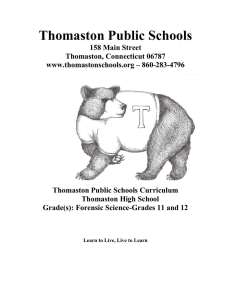 Forensic Science - Thomaston Public Schools