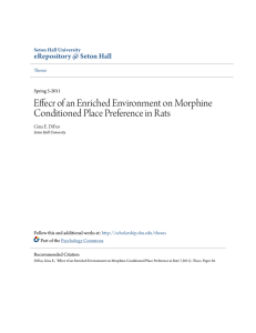 Effecr of an Enriched Environment on Morphine Conditioned Place