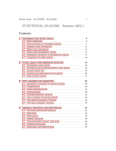 FUNCTIONAL ANALYSIS – Semester 2012-1