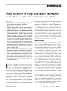 Noise Pollution in Hospitals: Impact on Patients