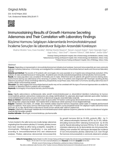 Immunostaining Results of Growth Hormone Secreting Adenomas