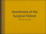 Anesthesia of the Surgical Patient