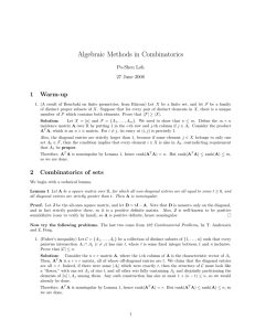 Algebraic Methods in Combinatorics