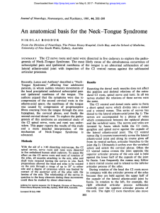 An anatomical basis for the Neck-Tongue Syndrome