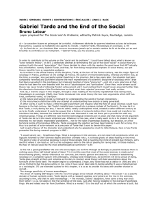 Gabriel Tarde and the End of the Social
