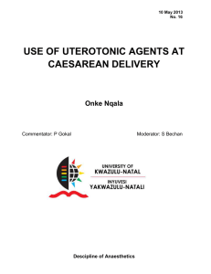 The use of uterotonic drugs during caesarean section