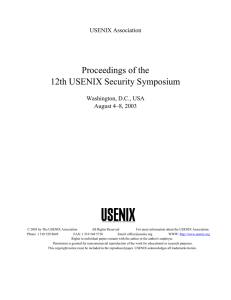 Proceedings of the 12th USENIX Security Symposium