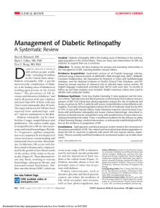 Management of Diabetic Retinopathy