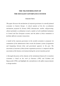 the transformation of the socialist governance system