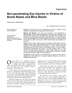 Non-penetrating Eye Injuries in Victims of Bomb Blasts and Mine